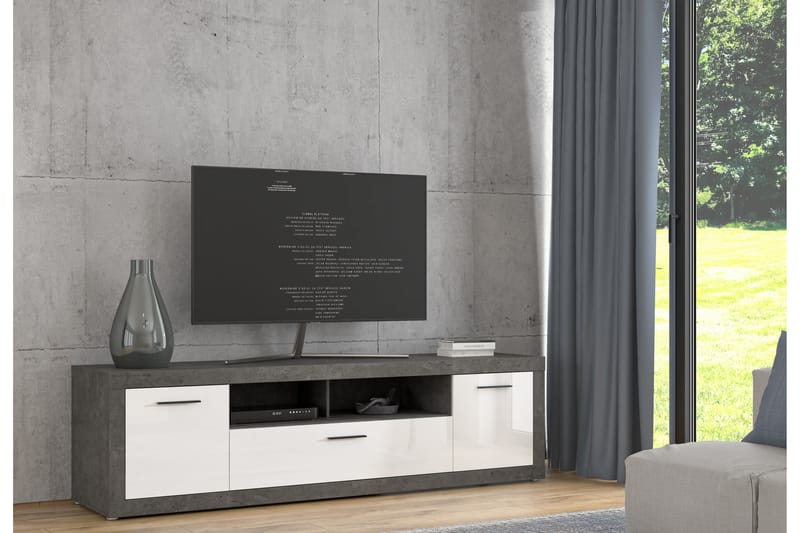 Kranea TV-Bord 213 cm - Grå/Hvid - TV-borde