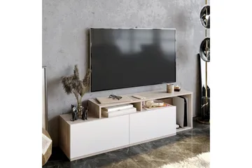 Lameyze Gulvstående TV-bænk 149,8 cm med Opbevaring i Malet Træ - Hvid - Møbler - TV borde & mediemøbler - TV-borde