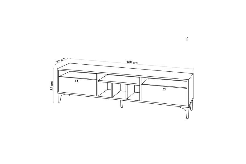 Lanzano TV-Bord 180 cm - Natur - TV-borde