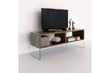Lekkenne Gulvstående TV-bænk 122 cm med Opbevaring i Mørkt Træ - Brun - Møbler - TV borde & mediemøbler - TV-borde