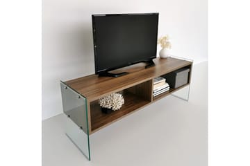 Lekkenne Gulvstående TV-bænk 122 cm med Opbevaring i Mørkt Træ - Brun - Møbler - TV borde & mediemøbler - TV-borde