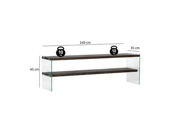 Lepinas Fritstående Tv-bord 140 cm i Malet Træ - Mørkebrun - Møbler - TV borde & mediemøbler - TV-borde