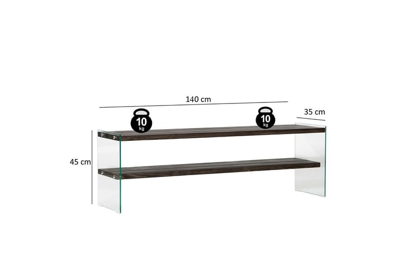 Lepinas Fritstående Tv-bord 140 cm i Malet Træ - Mørkebrun - Møbler - TV borde & mediemøbler - TV-borde