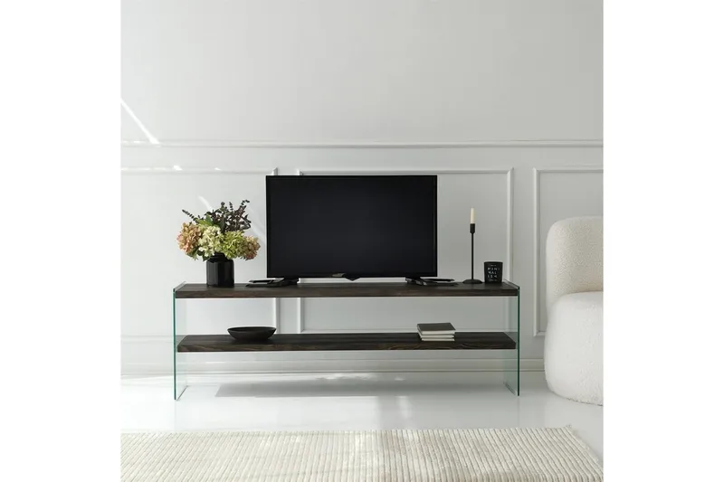 Lepinas Fritstående Tv-bord 140 cm i Malet Træ - Mørkebrun - Møbler - TV borde & mediemøbler - TV-borde