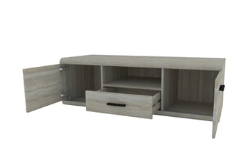 Link Gulvstående TV-bænk 140 cm med Opbevaring i Lyst Træ - Beige - Møbler - TV borde & mediemøbler - TV-borde