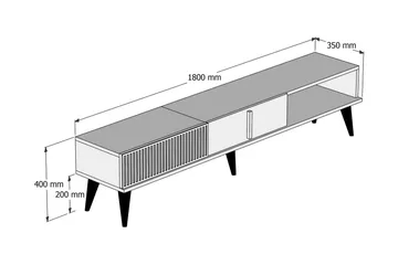 Lissione TV-bord 180 cm - Mørkebrun/Hvid - Møbler - TV borde & mediemøbler - TV-borde