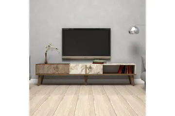 Lissione TV-bord 180 cm - Mørkebrun/Hvid - Møbler - TV borde & mediemøbler - TV-borde