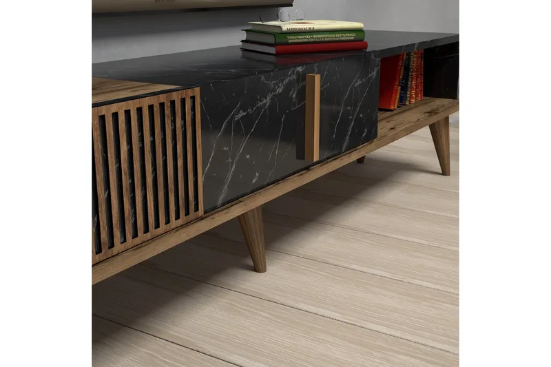 Lissione TV-bord 180 cm - Mørkebrun/Sort - Møbler - TV borde & mediemøbler - TV-borde