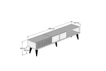 Lissione TV-bord 180 cm - Mørkebrun/Sort - Møbler - TV borde & mediemøbler - TV-borde