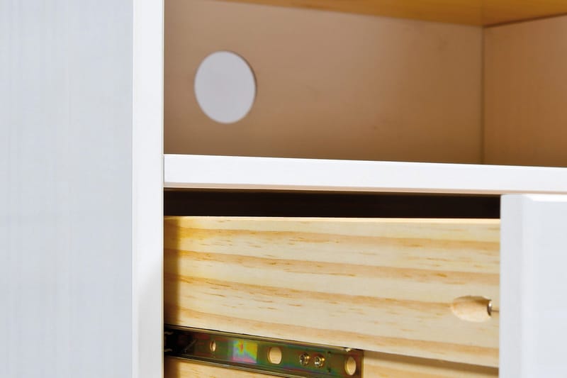Livesey Gulvstående TV-bord 180 cm med Opbevaring i Fyr - Hvid - Møbler - TV borde & mediemøbler - TV-borde