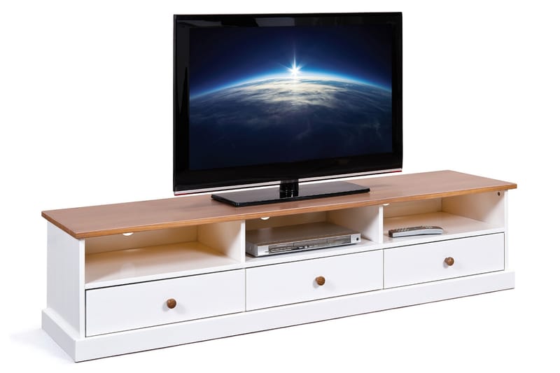 Livesey TV-Bord 180 cm - Hvid/Brun - TV-borde