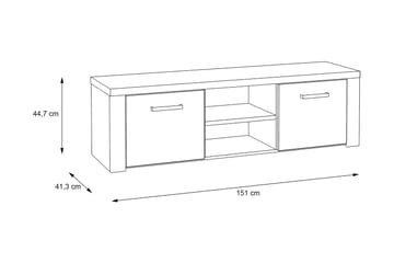 Loannia Gulvstående Tv-bord 151 cm med Opbevaring i Mørkt Træ - Brun - Møbler - TV borde & mediemøbler - TV-borde