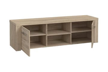 Loannia Gulvstående Tv-bord 151 cm med Opbevaring i Mørkt Træ - Brun - Møbler - TV borde & mediemøbler - TV-borde