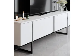 Luxe Tv-bord 180x50 cm Hvid/Sort - Hanah Home - Møbler - TV borde & mediemøbler - TV-borde