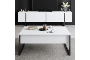 Luxe Tv-bord 180x50 cm Hvid/Sort - Hanah Home - Møbler - TV borde & mediemøbler - TV-borde
