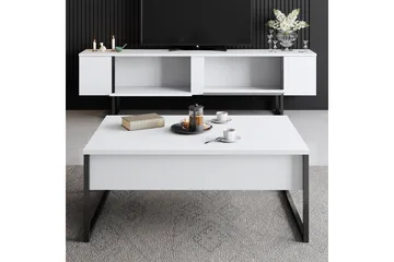 Luxe Tv-bord 180x50 cm Hvid/Sort - Hanah Home - Møbler - TV borde & mediemøbler - TV-borde