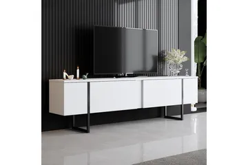 Luxe Tv-bord 180x50 cm Hvid/Sort - Hanah Home - Møbler - TV borde & mediemøbler - TV-borde