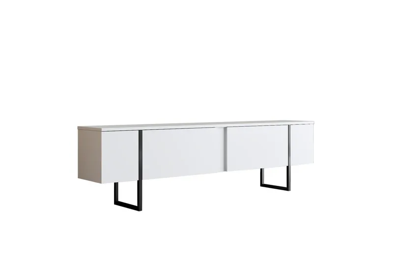 Luxe Tv-bord 180x50 cm Hvid/Sort - Hanah Home - Møbler - TV borde & mediemøbler - TV-borde