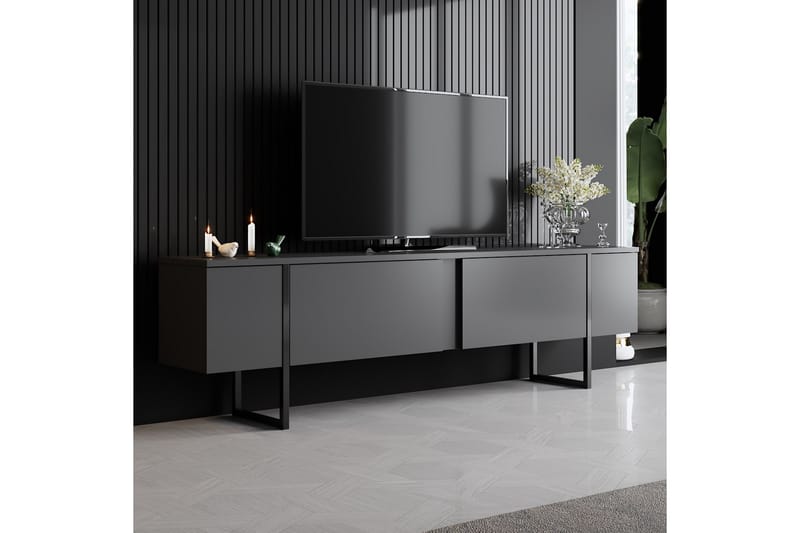 Luxe Tv-bord 180x50 cm Sort - Hanah Home - Møbler - TV borde & mediemøbler - TV-borde