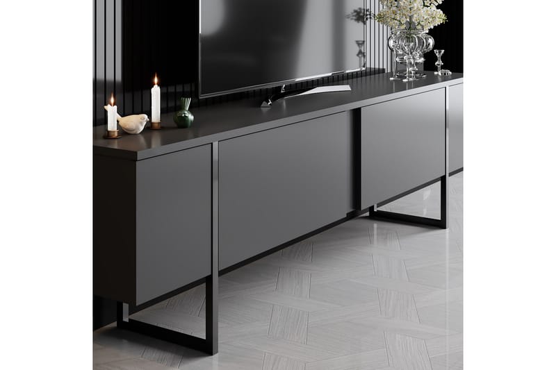 Luxe Tv-bord 180x50 cm Sort - Hanah Home - Møbler - TV borde & mediemøbler - TV-borde