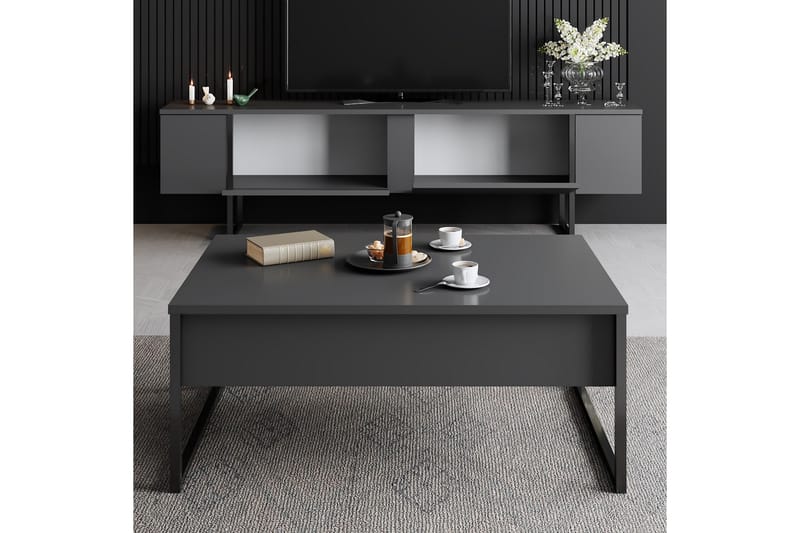 Luxe Tv-bord 180x50 cm Sort - Hanah Home - Møbler - TV borde & mediemøbler - TV-borde
