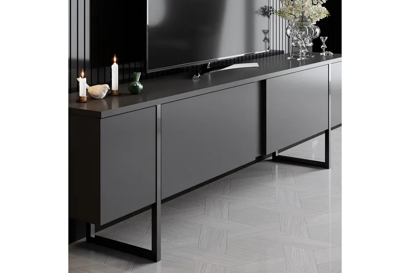 Luxe Tv-bord 180x50 cm Sort - Hanah Home - Møbler - TV borde & mediemøbler - TV-borde