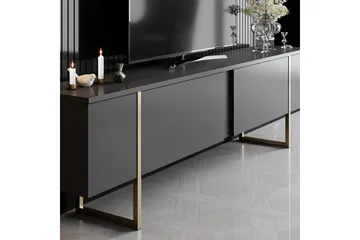 Luxe Tv-bord 180x50 cm Sort/Guld - Hanah Home - Møbler - TV borde & mediemøbler - TV-borde