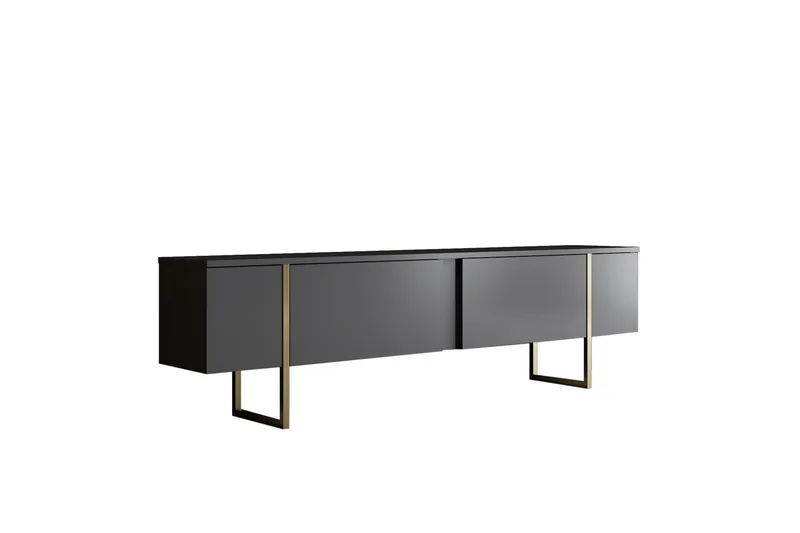Luxe Tv-bord 180x50 cm Sort/Guld - Hanah Home - Møbler - TV borde & mediemøbler - TV-borde