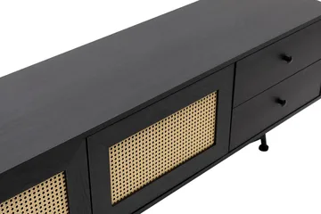 Makwana Gulvstående Tv-bord 180 cm med Opbevaring i Malet Træ - Sort - Møbler - TV borde & mediemøbler - TV-borde