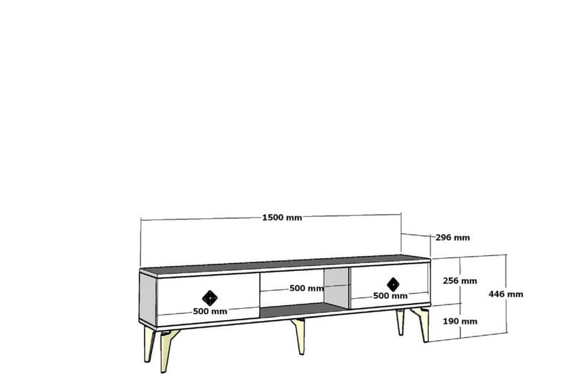 Male TV-Bord 150 cm - Guld - TV-borde