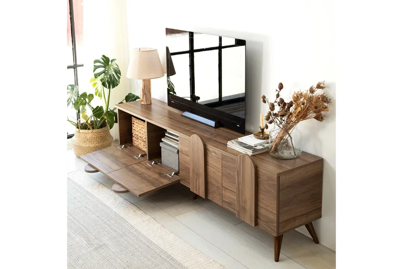 Malpani TV-Bord 180 cm - Valnød finér - Møbler - TV borde & mediemøbler - TV-borde