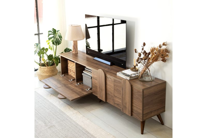 Malpani TV-Bord 180 cm - Valnød finér - Møbler - TV borde & mediemøbler - TV-borde