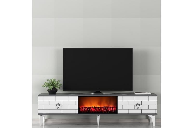 Mangla TV-Bord 150 cm - Hvid/Grå - Møbler - TV borde & mediemøbler - TV-borde