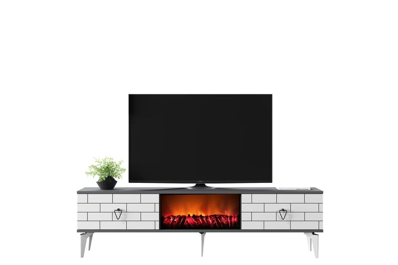 Mangla TV-Bord 150 cm - Hvid/Grå - Møbler - TV borde & mediemøbler - TV-borde