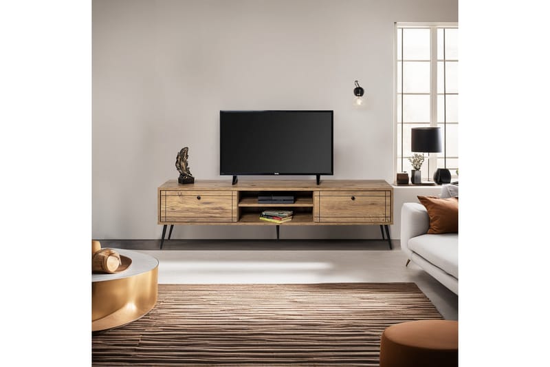 Manit TV-Bord 180 cm - Brun/Sort - Møbler - TV borde & mediemøbler - TV-borde