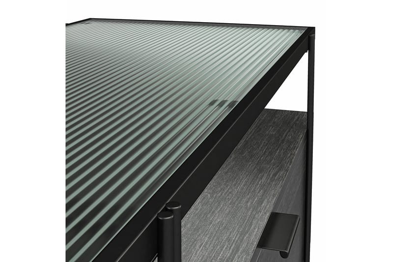 Marinko Tv-bord 140 cm med Opbevaring i Træ med Metalben - Sort - Møbler - TV borde & mediemøbler - TV-borde