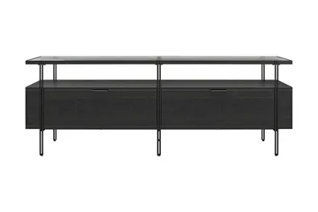 Marinko Tv-bord 140 cm med Opbevaring i Træ med Metalben - Sort - Møbler - TV borde & mediemøbler - TV-borde