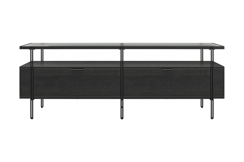 Marinko Tv-bord 140 cm med Opbevaring i Træ med Metalben - Sort - Møbler - TV borde & mediemøbler - TV-borde