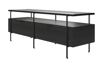 Marinko Tv-bord 140 cm med Opbevaring i Træ med Metalben - Sort - Møbler - TV borde & mediemøbler - TV-borde