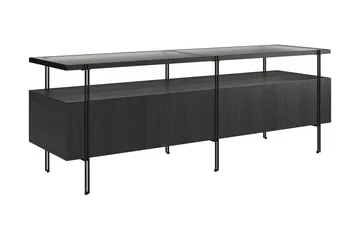Marinko Tv-bord 140 cm med Opbevaring i Træ med Metalben - Sort - Møbler - TV borde & mediemøbler - TV-borde
