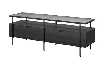 Marinko Tv-bord 140 cm med Opbevaring i Træ med Metalben - Sort - Møbler - TV borde & mediemøbler - TV-borde