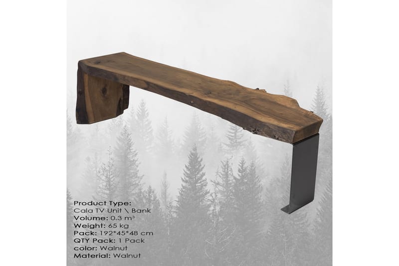 Massiv designbænk 193 cm - Træ - TV-borde