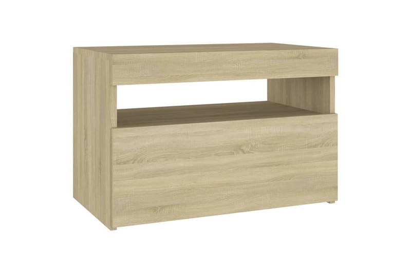 tv-bord med LED-lys 60x35x40 cm sonoma-eg - Brun - Møbler - TV borde & mediemøbler - TV-borde