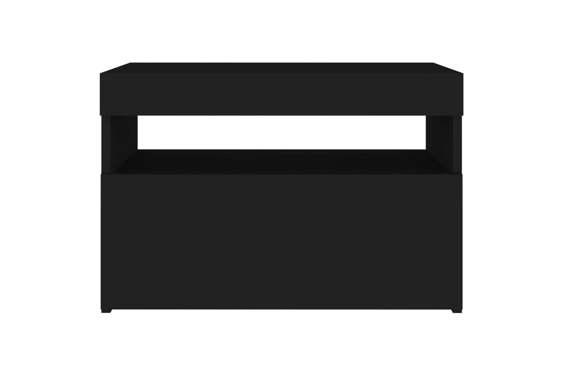 tv-bord med LED-lys 60x35x40 cm sort - Sort - Møbler - TV borde & mediemøbler - TV-borde