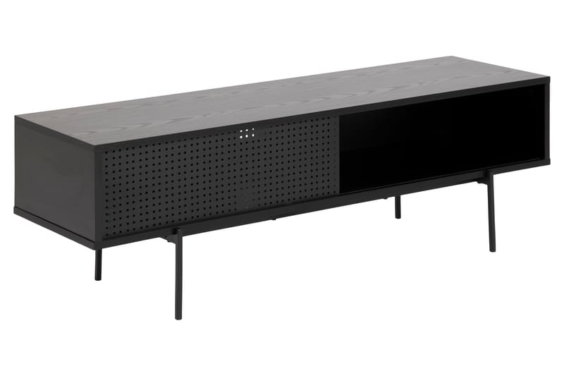 Mehoopany Fritstående Tv-bord 140 cm med Opbevaring i Malet Træ, Sort