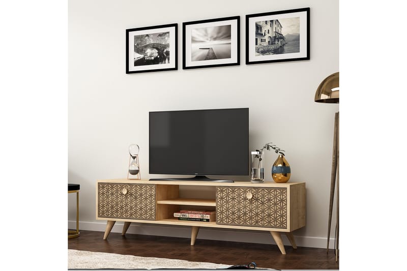 Melinsa TV-Bord 150 cm - Lys natur - Møbler - TV borde & mediemøbler - TV-borde
