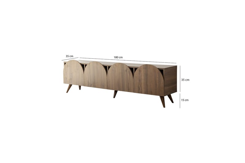 Mesta Fritstående Tv-bord 180 cm med Opbevaring i Valnød - Brun - Møbler - TV borde & mediemøbler - TV-borde