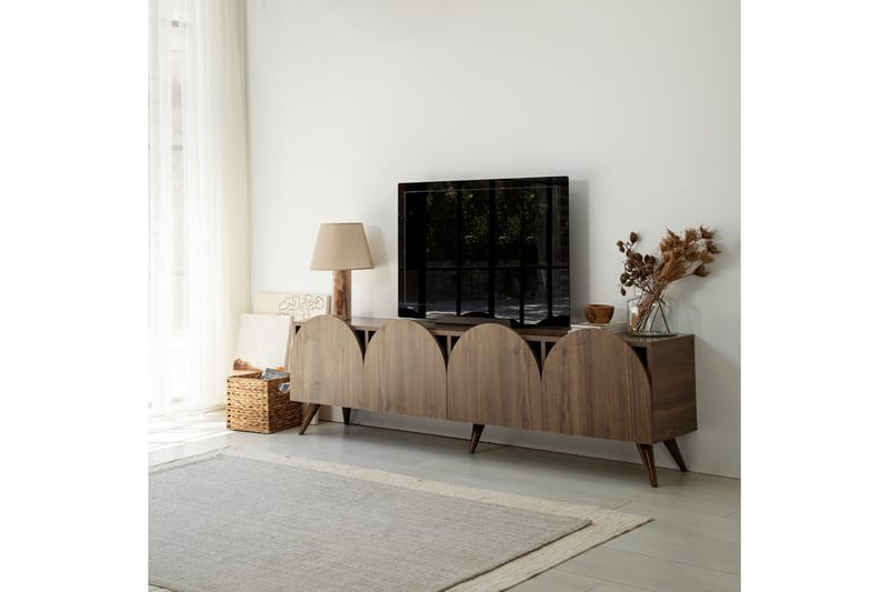 Mesta Fritstående Tv-bord 180 cm med Opbevaring i Valnød, Brun