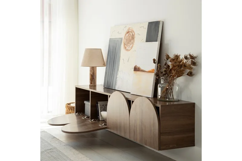 Mesta TV-Bord 180 cm - Valnød finér - Møbler - TV borde & mediemøbler - TV-borde