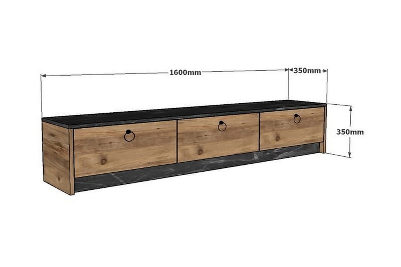 Mezydlo TV-Bord 160 cm - Valnød|Sort - Møbler - TV borde & mediemøbler - TV-borde